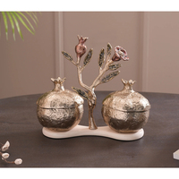 Bol à chocolat de luxe en métal, design arbre de grenade doré fait main, pour centre de table, cadeau de mariage