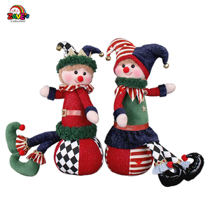 Zaves 13 pouces boule assise garçons et filles éléments <span class=keywords><strong>de</strong></span> cirque <span class=keywords><strong>de</strong></span> Noël décoration <span class=keywords><strong>de</strong></span> <span class=keywords><strong>clown</strong></span> en noir blanc rouge et rayures <span class=keywords><strong>à</strong></span> carreaux - Product Image 5