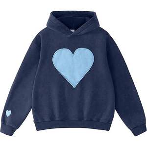 Sweat-shirt à capuche personnalisé avec patch en forme de cœur pour femmes, fabricant de sweat-shirts surdimensionnés OEM/ODM, pull en molleton du Vietnam, vêtements en gros - Product Image 1