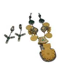 สร้อยคอที่สวยงามเครื่องประดับแบบดั้งเดิม dualtone วัสดุทองเหลืองสร้อยคอสำหรับผู้หญิงและเด็กผู้หญิง - Product Image 2