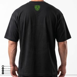Camiseta negra de manga corta para hombre Mawra, camiseta informal con cuello redondo, ajuste regular, transpirable, con estampado de logotipo en la espalda, camisa para hombre - Product Image 2