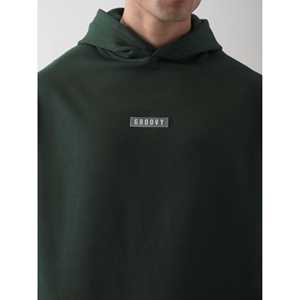 Sweat-shirt à capuche vert foncé pour femme, respirant, en soie, style streetwear décontracté, motif lettres, coupe ajustée pour l'automne - Product Image 2