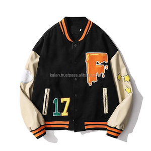 Chaqueta universitaria personalizada de estilo moderno, con bordado chenille, para invierno, estilo urbano, tipo bomber de lana, transpirable, estilo béisbol. - Product Image 1