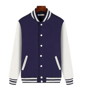 OEM Custom Logo Embroidery <b>Bomber</b> <b>Jackets</b> Leather Sleeves Retro Letterman Baseball <b>Varsity</b> <b>Jacket</b> for <b>Men</b> - Product Image 2