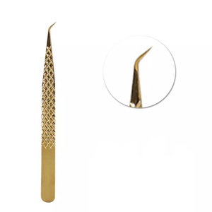 แหนบต่อขนตาสแตนเลส,อุปกรณ์แต่งหน้าสีโรสโกลด์สีเงิน - Product Image 3