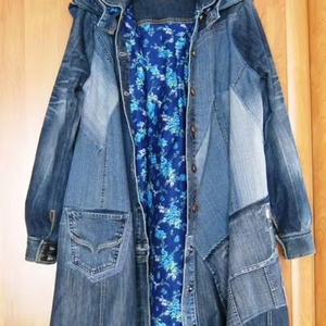 Veste en jean longue classique pour femmes Chic surdimensionné palangre polyvalent genou à la mode superposition essentiel Vintage Streetwear - Product Image 1
