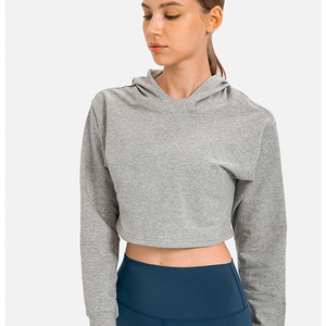 Sudadera Deportiva de Felpa para Mujer de Alta Calidad, con Logotipo Personalizado, Top Corto con Capucha y Manga Larga, Transpirable y a la Moda para Invierno - Product Image 3
