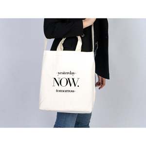 Sac fourre-tout en toile personnalisé avec logo, 15x15x1,5, vente en gros, réutilisable, couleur unie, avec fermeture ouverte - Product Image 2