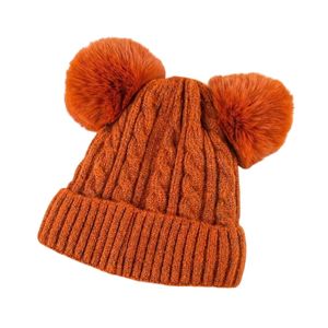 หมวกบีนนี่ถักแบบเรียบสำหรับฤดูหนาวหมวกขนสัตว์เทียมมีสายถักสำหรับผู้ใหญ่ - Product Image 5
