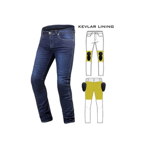 Jeans de moto en denim pour homme toutes saisons, doublés, respirants, à séchage rapide, en nylon/coton, pantalons de protection pour la conduite avec sécurité - Product Image 2