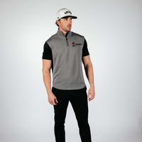 Pullover sans manches à fermeture éclair 1/4 pour homme, haute qualité, compression, course à pied, golf, fitness, été, polyester, grandes tailles adultes