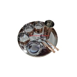 Juego de cena Thali de latón hecho a mano con diseño de árbol de la vida, vajilla india tradicional para restaurante en casa y regalo a bajo precio - Product Image 4