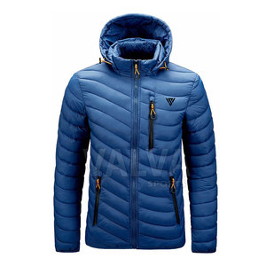 High Street Style Men's Hooded <b>Bubble</b> Jacket Long Sleeve Winter Canvas Fabric Stand Collar Pocket Quick Dry OEM Service - Product Image 1