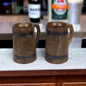 Tasse à bière en bambou Assamais | Tasse à café traditionnelle | pour cuisine bureau maison | Brun Lot de 2 - Product Image 5