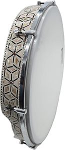 Gawharet El Fan, Tambor Egipcio Profesional de 16 Pulgadas con Mosaico MOP, Bandir Bendir, BANS10, Tambor de Marco Egipcio Ajustable BANS10 - Product Image 4