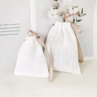 Nouveau sac de rangement en tissu coton-lin pour emballage de bijoux, sachet respirant et lavable, petit sac en tissu