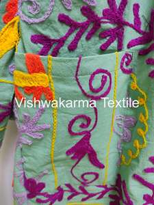 Veste courte en coton Suzani à col montant, tissée à la main, broderie pour femmes, écologique, nouveau design - Product Image 3