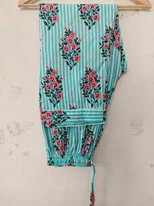 New Arrival Women Indian Elegant Woven Printed 100% Cotton <b>Pyjama</b> Night Set Full Length <b>Summer</b> Breathable Quick Dry Long Pj Set - Product Image 2