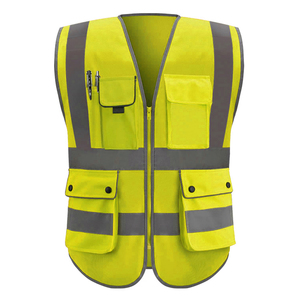 Logotipo personalizado 100% Poliéster Ropa de trabajo de seguridad reflectante Alta visibilidad Multi-Bolsillo Trabajo integral Construcción reflectante - Product Image 6