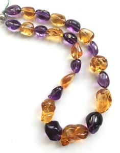 กะรัต764.35ซิทรินและอเมทิสต์1เส้นธรรมชาติสำหรับการทำเครื่องประดับสร้อยคออัญมณี - Product Image 1