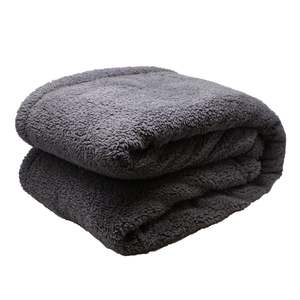 Henry's OMBR CORD 150x200cm Flannel <b>Blanket</b> Sherpa Backing American Style Plain Print Knitted Home Decor for Bedding Warmth - Product Image 1