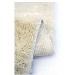 Tapis rectangulaire en peluche shaggy ivoire lavable et doux Netline Home pour salon et chambre à coucher - Product Image 3