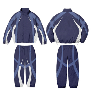 Traje de jogging de nailon de peso pesado para hombre con cremallera logotipo personalizado chándal rompevientos a prueba de viento y de gran tamaño para el invierno - Product Image 6