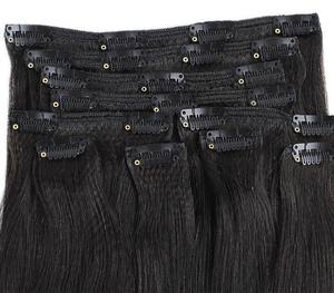 Cheap Price 100% Virgin <b>Clip</b>-in Machine Double Weft Human Hair <b>Extensions</b> Remy Hair Indian Hair Kinky Straight 13a - Product Image 4
