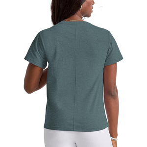 100% coton T-shirt femme coupe ajustée demi-manches col carré T-Shirt femme coton T-Shirt femme classique - Product Image 2