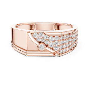 แหวนแต่งงานเพชรทรงกลมสีเหลืองทอง 14K สำหรับผู้หญิง |   เพชรที่เพาะเลี้ยงใหม่ - Product Image 2