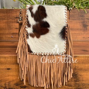 Premium High Quality Handmade Cowhide Suede Leather <b>Crossbody</b> <b>Bag</b> Women <b>Large</b> Capacity Designer Flap Shoulder <b>Bag</b> with Fringe - Product Image 1
