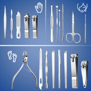 Kit de manucure et pédicure professionnel 19 en 1, kit d'outils de manucure, kit de toilettage facial en acier inoxydable, idée cadeau pour femmes - Product Image 2