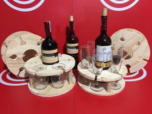 Pine Wood Wine Crates Decorative Hand Crafted Polished Antique Wood <b>Box</b> <b>Storage</b> Basket Container <b>Blue</b> Lotus - Product Image 2