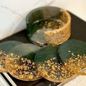 Sous-verres en pierre élégants faits à la main, style bohème, non toxiques, écologiques, conçus pour les tables rustiques, cuisines de style farmhouse, personnalisables - Product Image 6