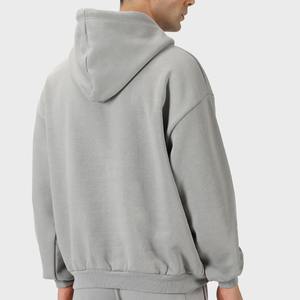 Sudadera con Capucha de Moda para Hombre, OEM, Lisa, con Hombros Caídos, 100% Algodón, Logotipo Personalizado, Cálida para Invierno, con Bolsillos Delanteros - Product Image 3