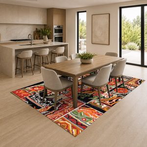 RUGS DEPOT LXDP-0901 Wholesale Red Burgundy Contemporary Abstract Digital Printed Machine Washable Chenille Area Rug Non <b>Slip</b> - Product Image 4