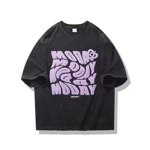 Camiseta de algodón de gran tamaño de diseño personalizado con logotipos impresos en 3D mangas cortas duraderas y antibolitas - Product Image 1