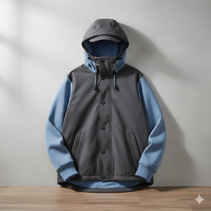 Fournisseur en gros fiable OEM – Blouson bomber pour femme en laine/viscose, col montant, tissé, teint en pièce, manches bouffantes, manches longues, coupe-vent - Product Image 5