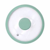 Premium G-Typ Glasdeckel mit Silikon, Edelstahlrahmen und gehärtetem Glas, 14 cm Durchmesser
