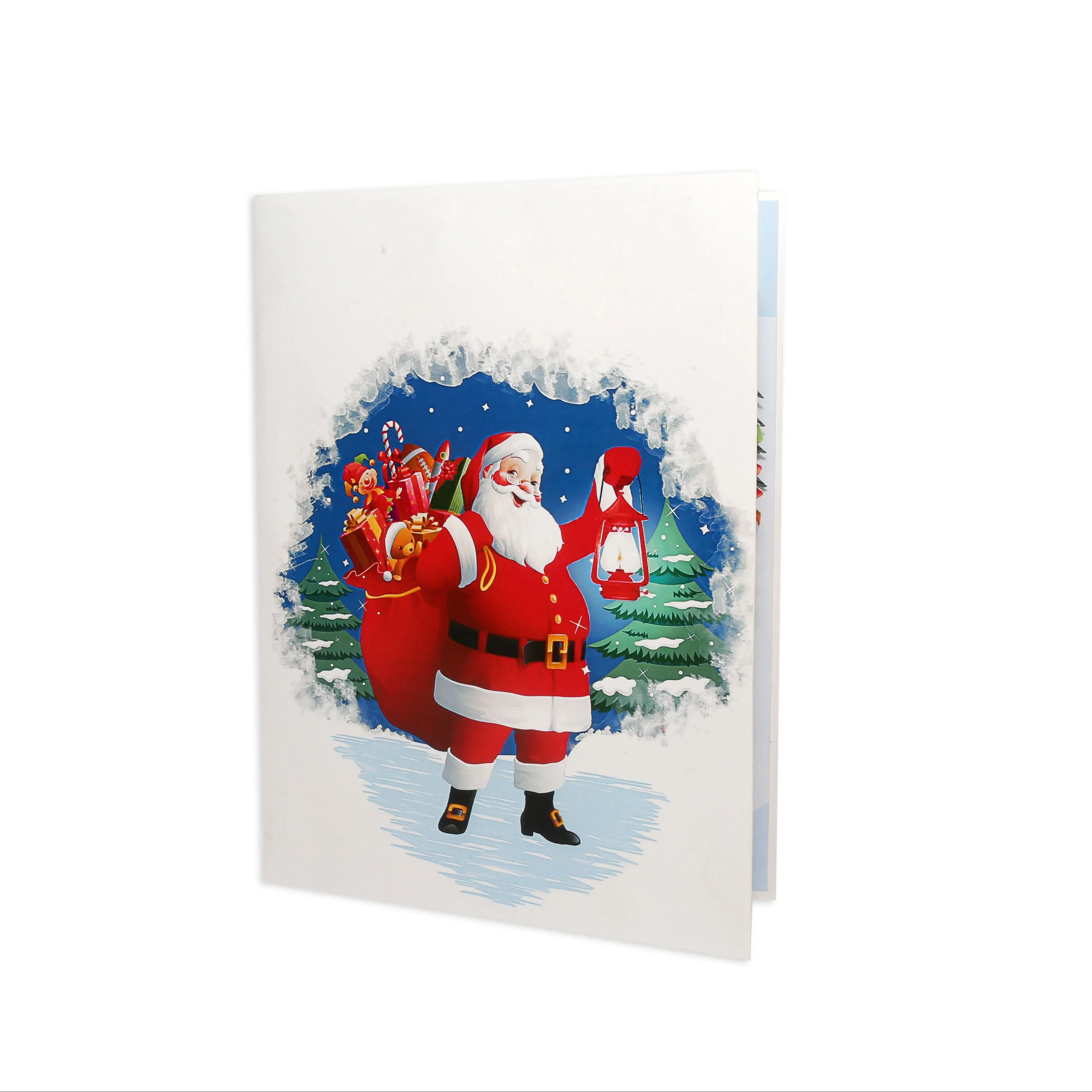 Kerstmis Handgemaakt Papier Handwerk Custom 3d Pop-Up Kerstuitnodigingen Kunstmatig Papier Stijl Souvenir Handwerk Voor Vrolijk Kerstfeest