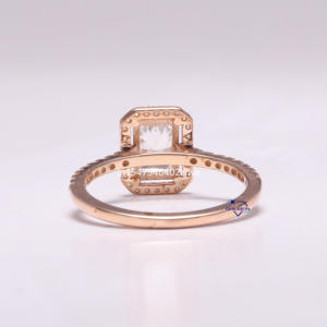แหวนเพชรโมอิสสีโรสโกลด์14kt สุดคลาสสิกสำหรับงานแต่งงาน - Product Image 4