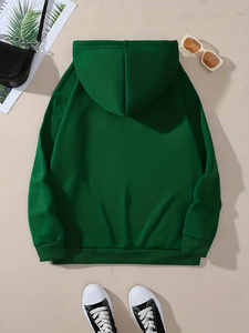 Venta al por mayor de Sudadera con capucha de lana con logotipo personalizado para las mujeres de peso pesado liso grueso pulóver sudadera para el invierno - Product Image 3