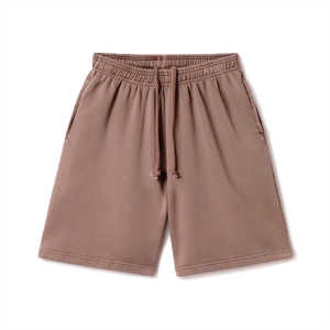 <b>Men's</b> High Quality Heavyweight Fleece <b>Sweat</b> <b>Shorts</b> Custom Logo French Terry Mesh Design Solid Pattern High Street Style Mid-Rise - Product Image 5