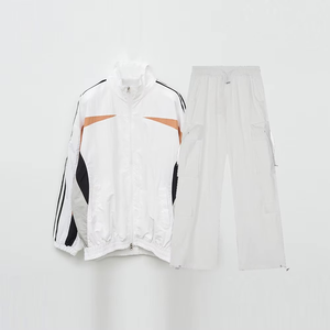 Custom Mens Nylon Chándal Zip up Sport Joggers Set Windbreaker Cargo Dos piezas Chándal Chaqueta Chándales para hombres - Product Image 3