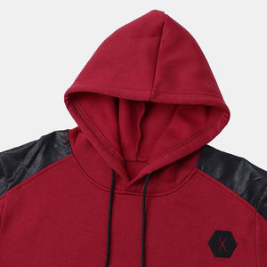 Sudadera con Capucha de Forro Polar para Hombre, Otoño-Invierno, con Bolsillos Laterales con Múltiples Cremalleras, Cuello con Capucha, Bordado, Liso Teñido, Diseño Sólido - Product Image 2