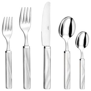 Juego de cubiertos de acero inoxidable de alta calidad, con mango blanco único, diseño de aspecto real, para restaurante, boda y hogar, nuevo - Product Image 4