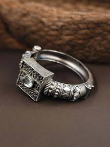 Bracelet de fête en laiton pur Look argenté Bracelet taille libre Bracelet oxydé ouvrable produit en vrac fait main réglable - Product Image 6