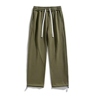 Custom French Terry Fleece Jogger Track <b>Pants</b> Men's Casual Track Patchwork Elastic Waistband Flare Sweat <b>Pants</b> Men - Product Image 3