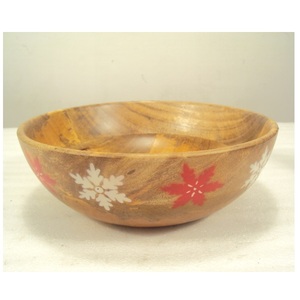 Bol de service en bois naturel fini rustique pour soupe à salade utilisation d'ustensiles de cuisine alimentaire - Product Image 5