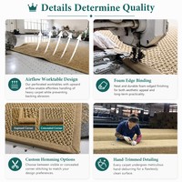 Rouleau de moquette en sisal naturel, moquette murale anti-microbienne pour chambre à coucher, salon